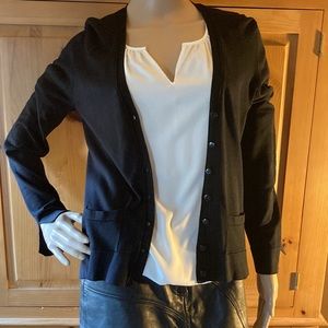 BCBG MaxAzria Black Silk Cardigan